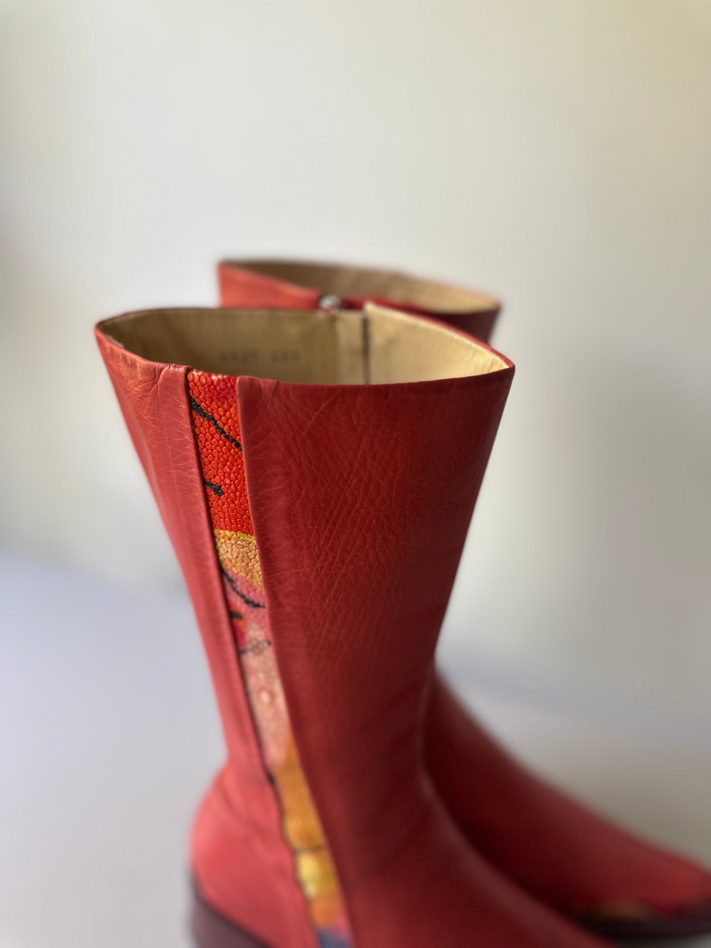 Rocco P. red leather boots