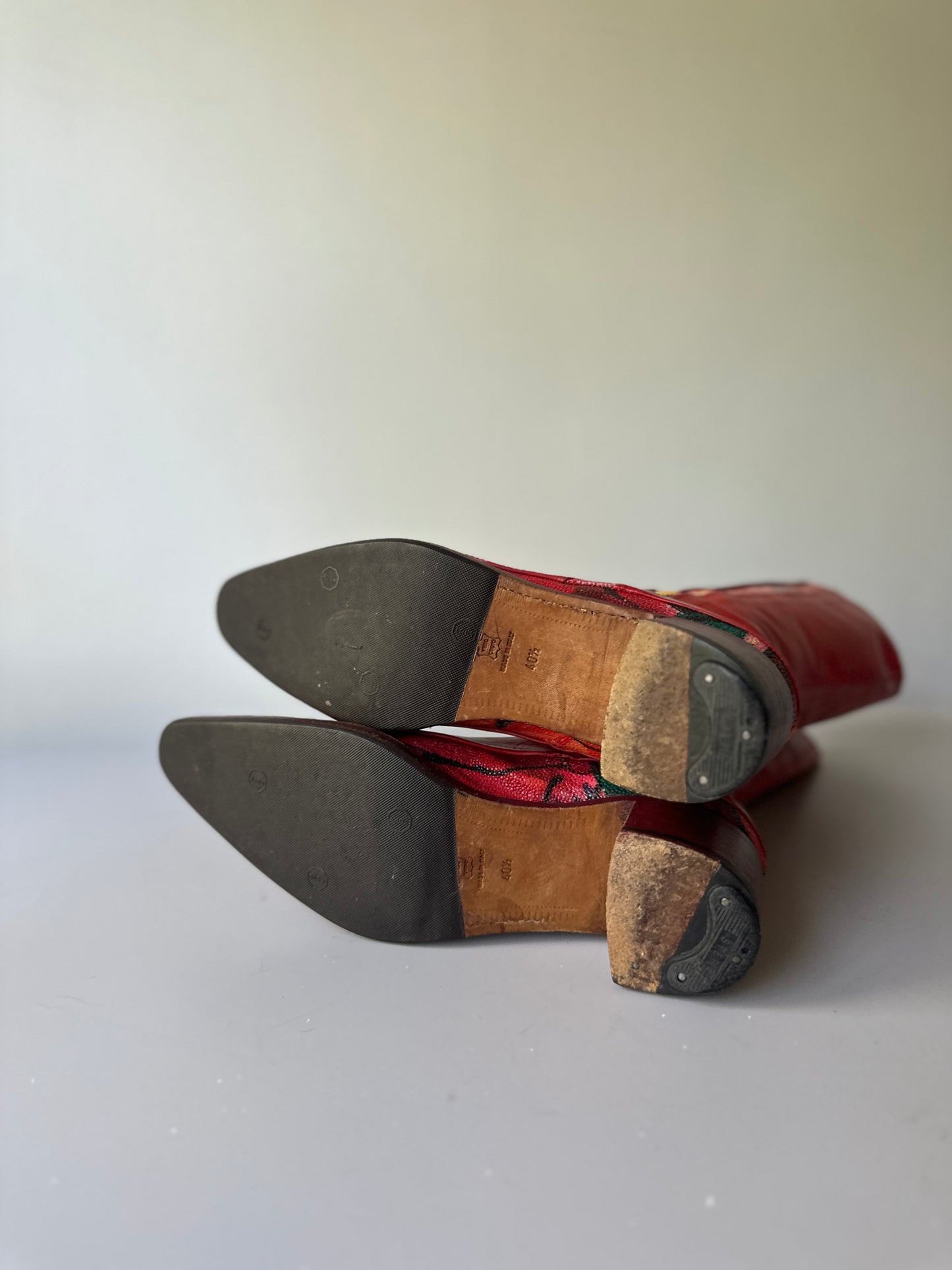 Rocco P. red leather boots
