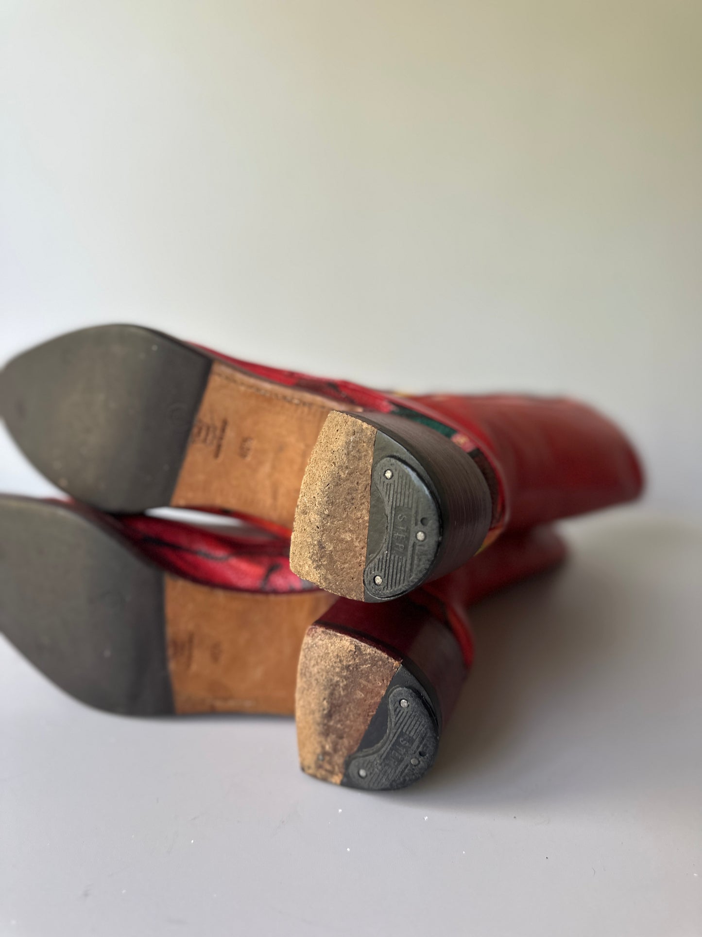 Rocco P. red leather boots