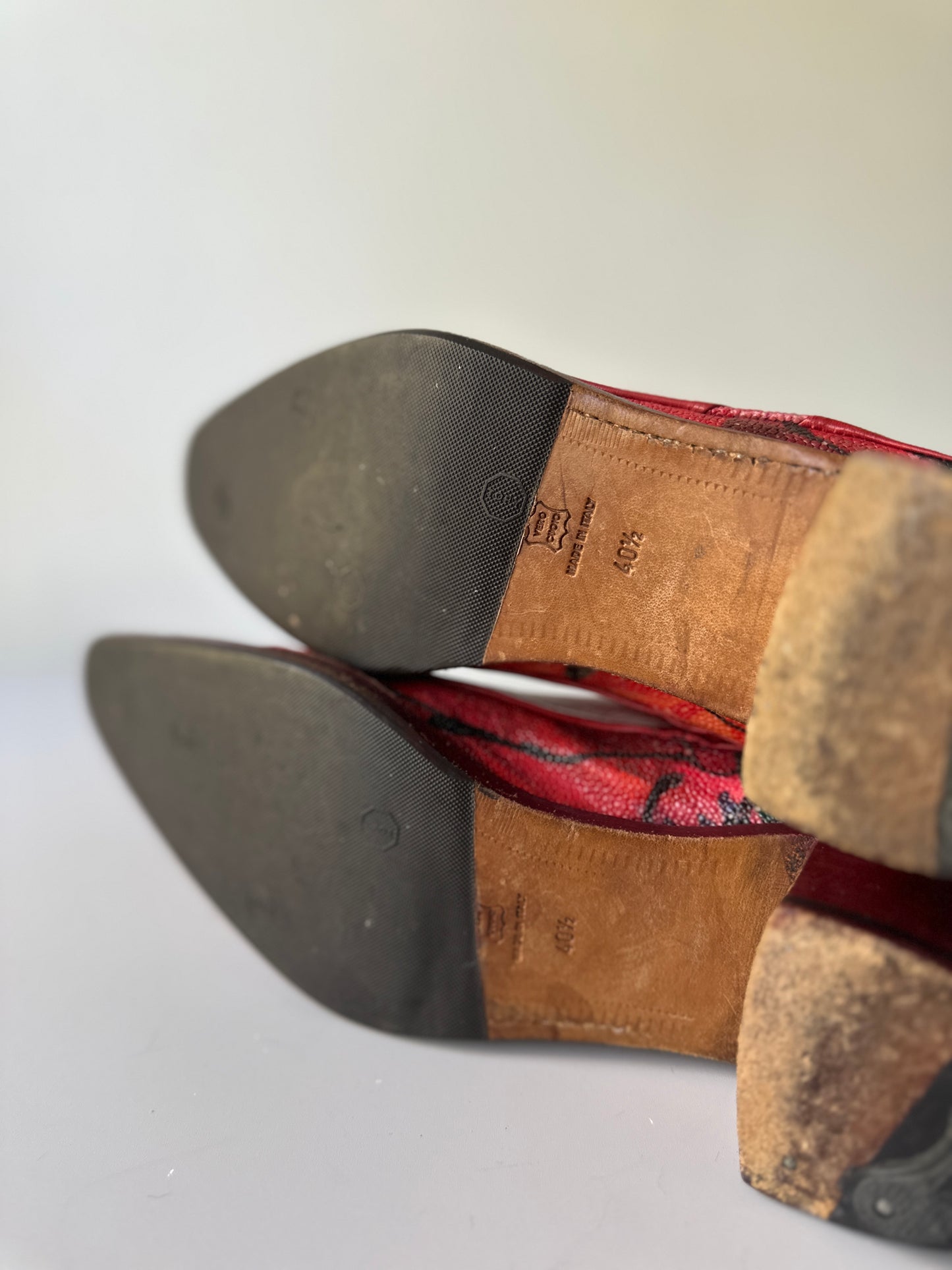 Rocco P. red leather boots