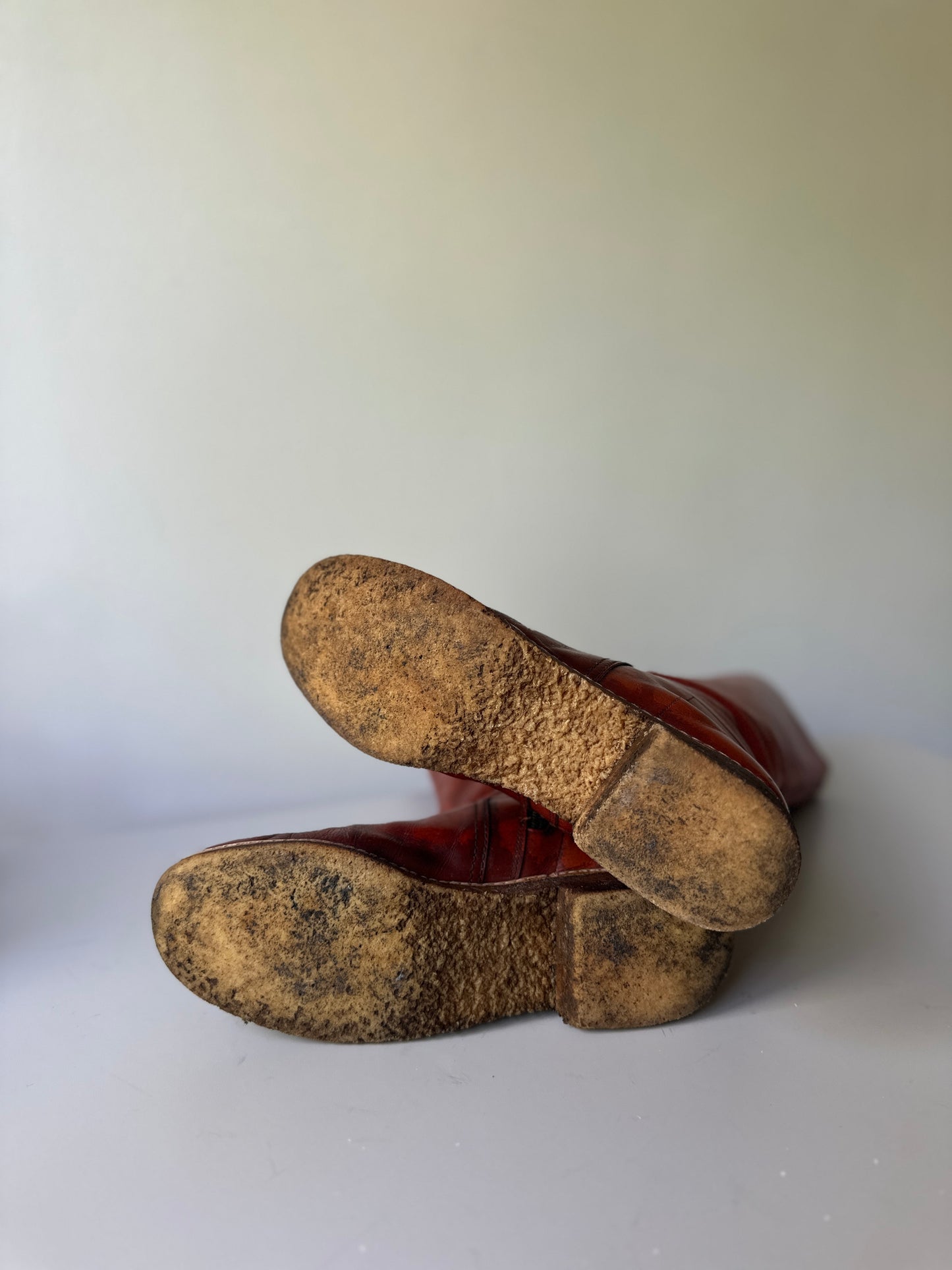 70s SANDLER red-mahogany leather boots