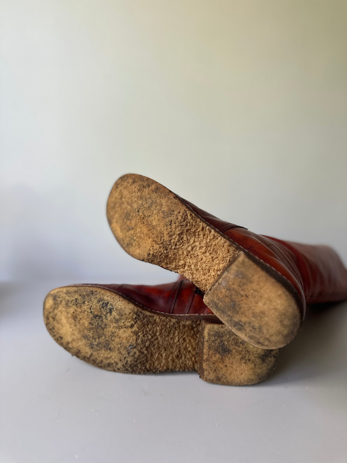 70s SANDLER red-mahogany leather boots