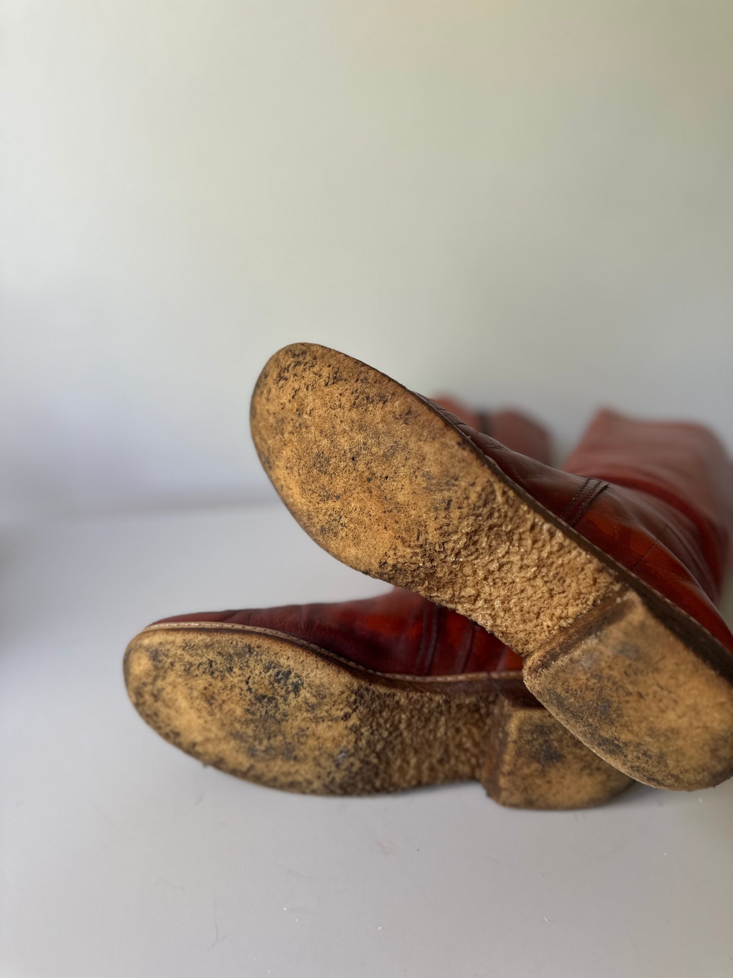 70s SANDLER red-mahogany leather boots
