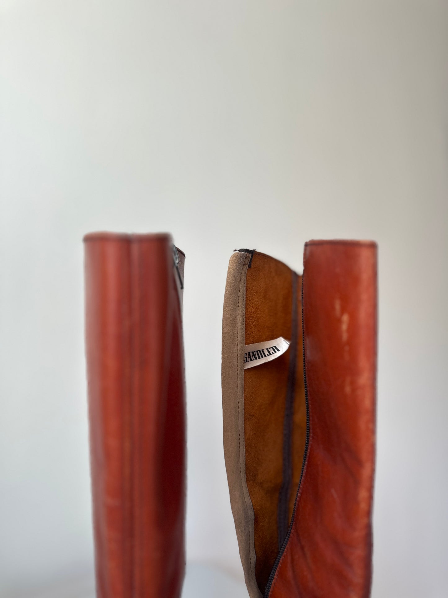 70s SANDLER red-mahogany leather boots