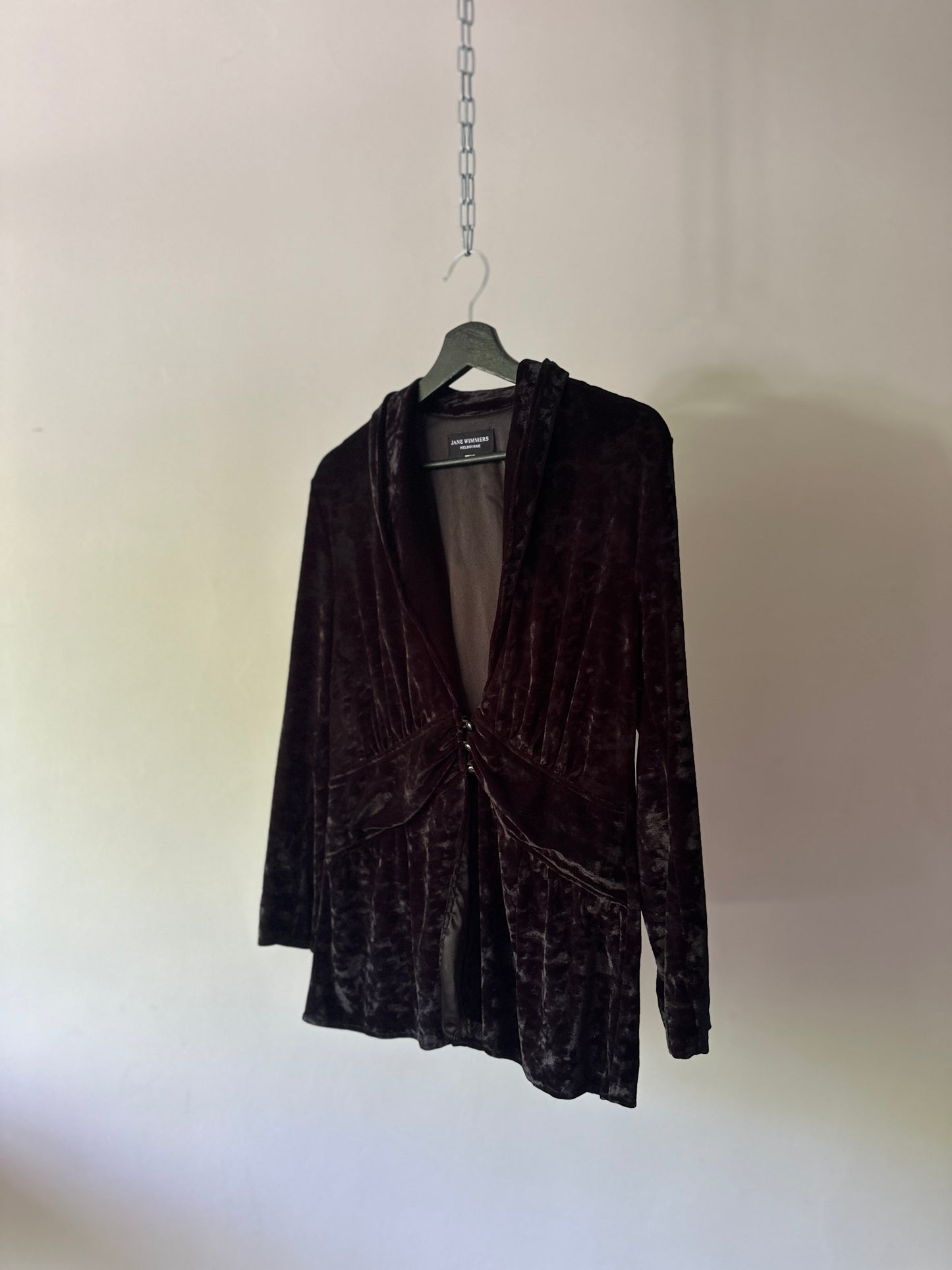 velvet long sleeve blouse