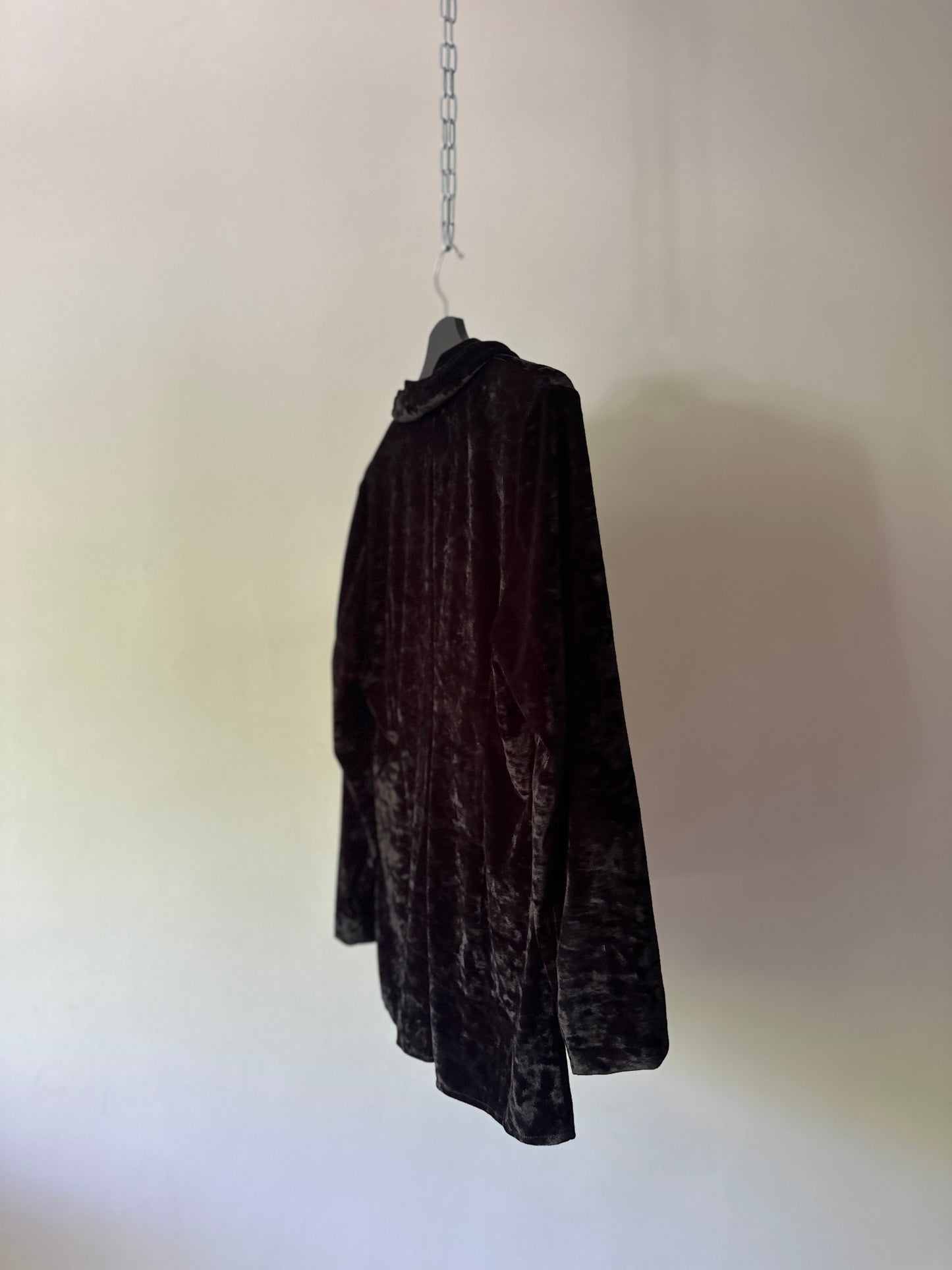 velvet long sleeve blouse