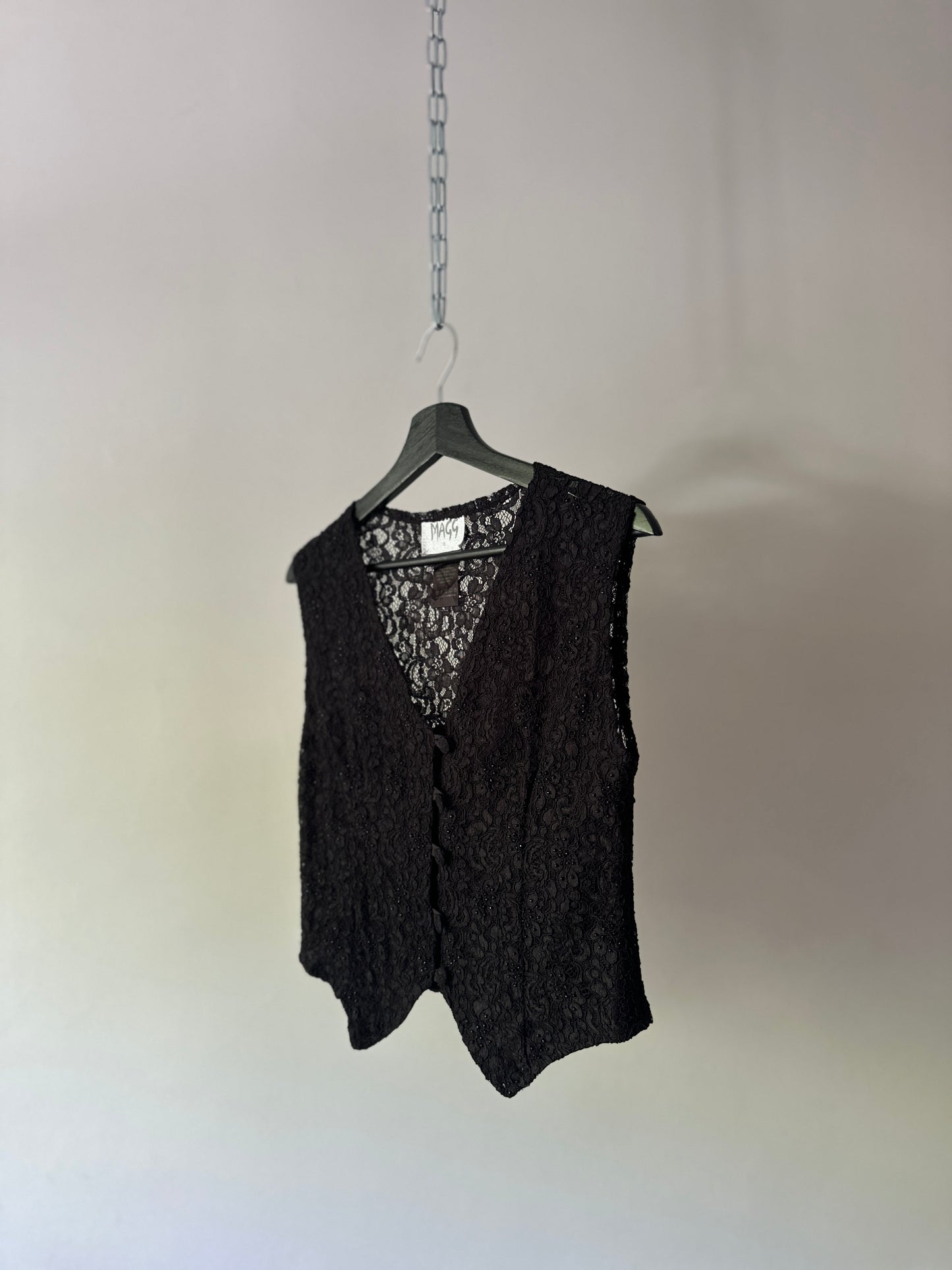 black lace vest