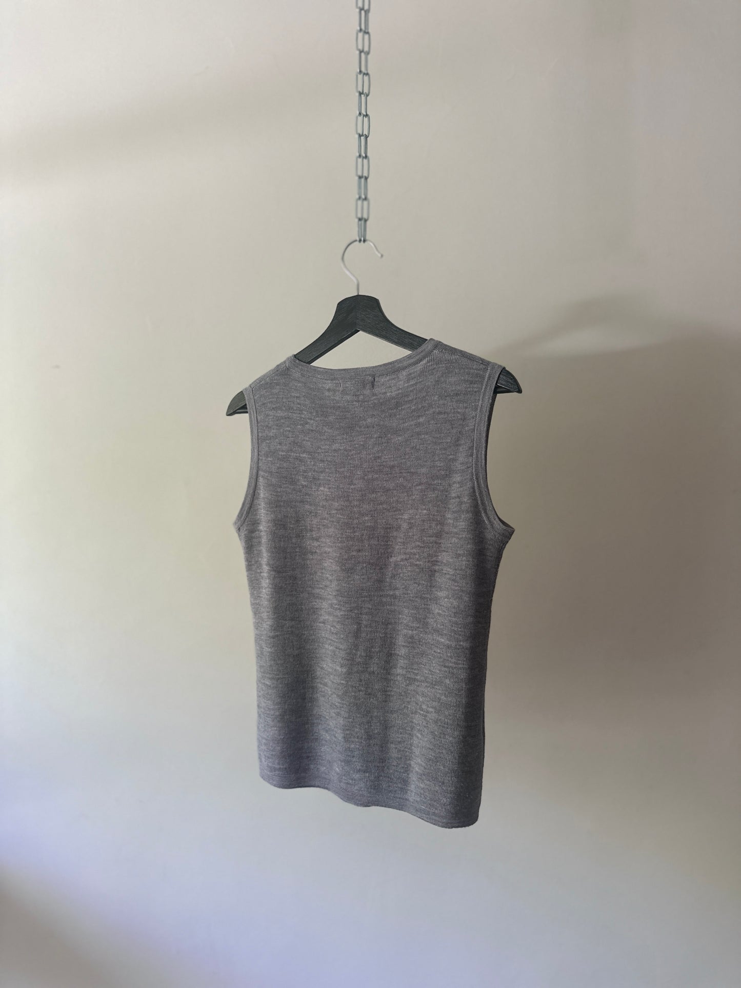 grey woollen vest