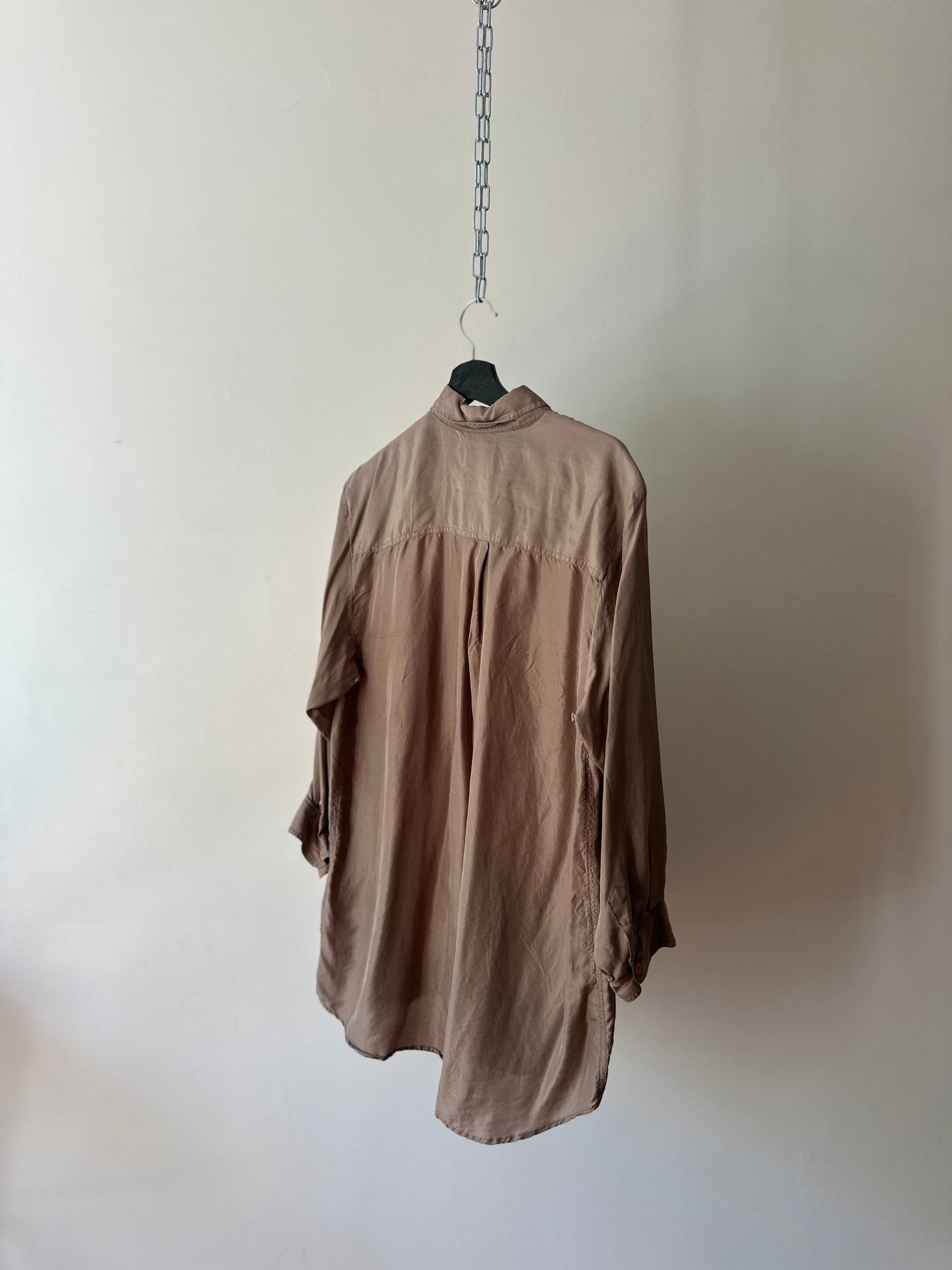 brown silk dress shirt