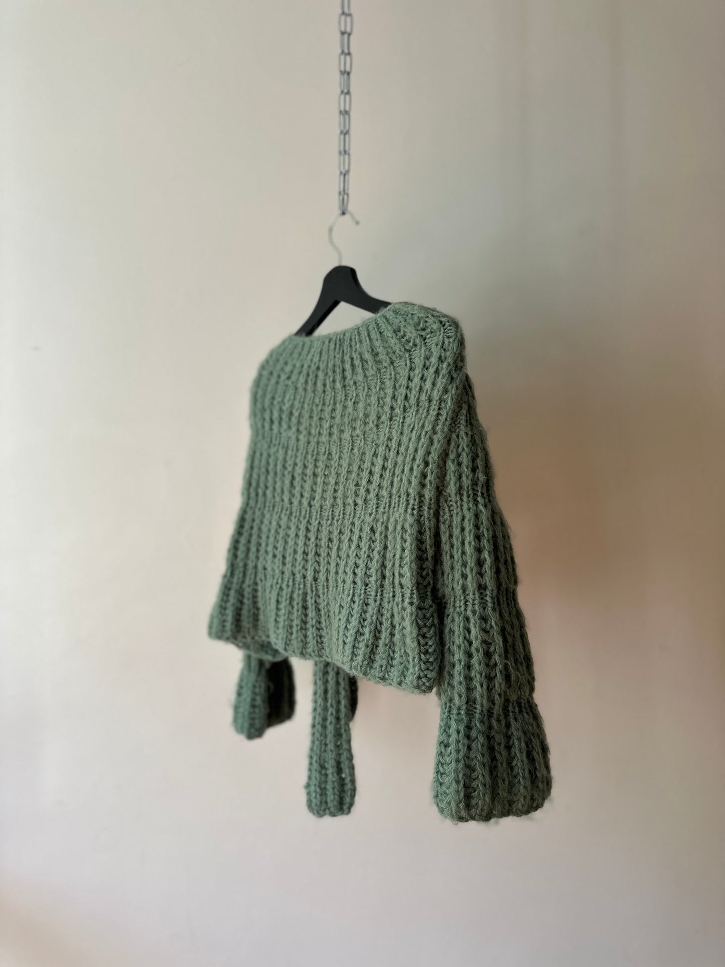 soft mint green cropped cardigan