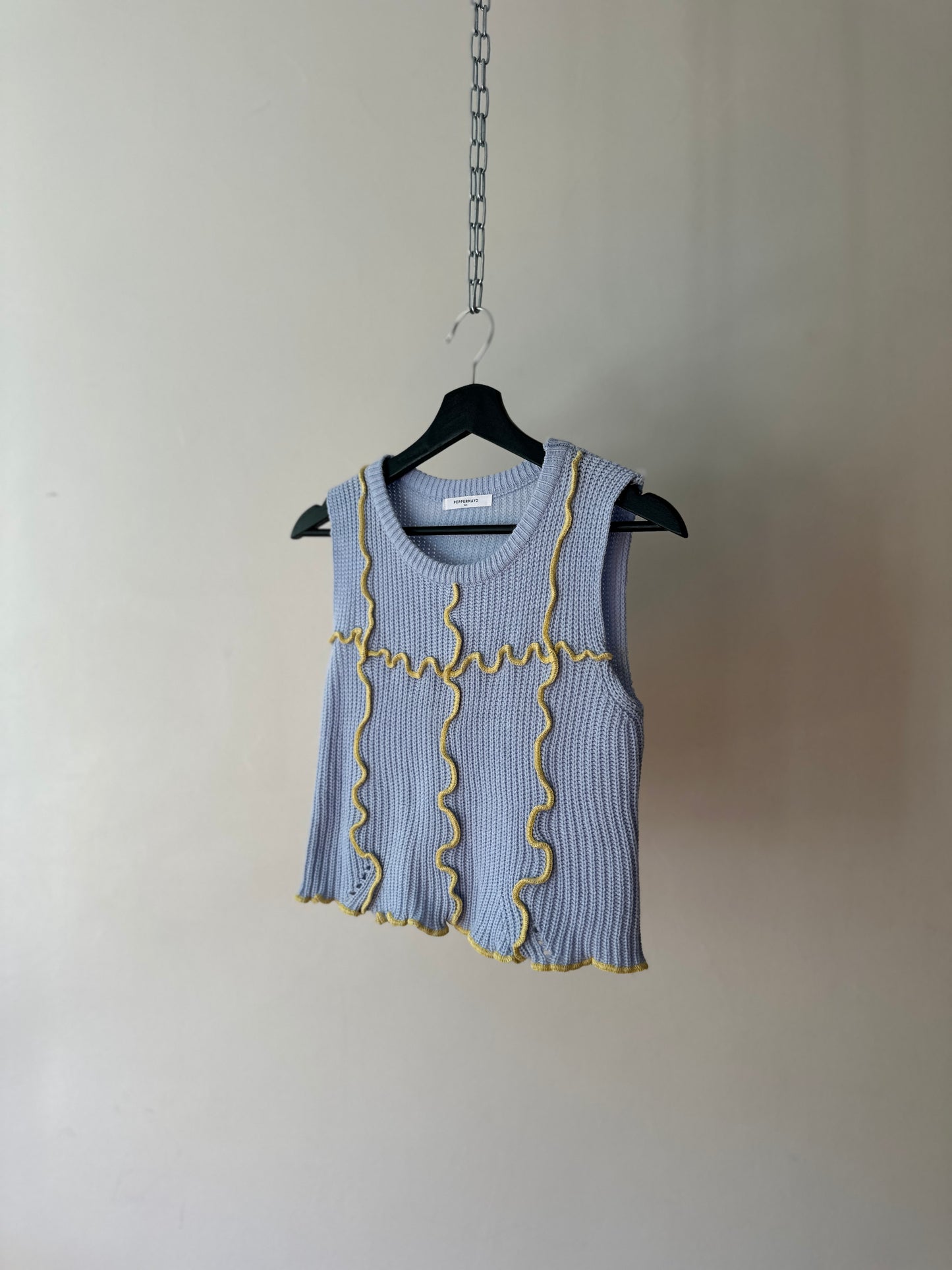 baby blue crochet vest