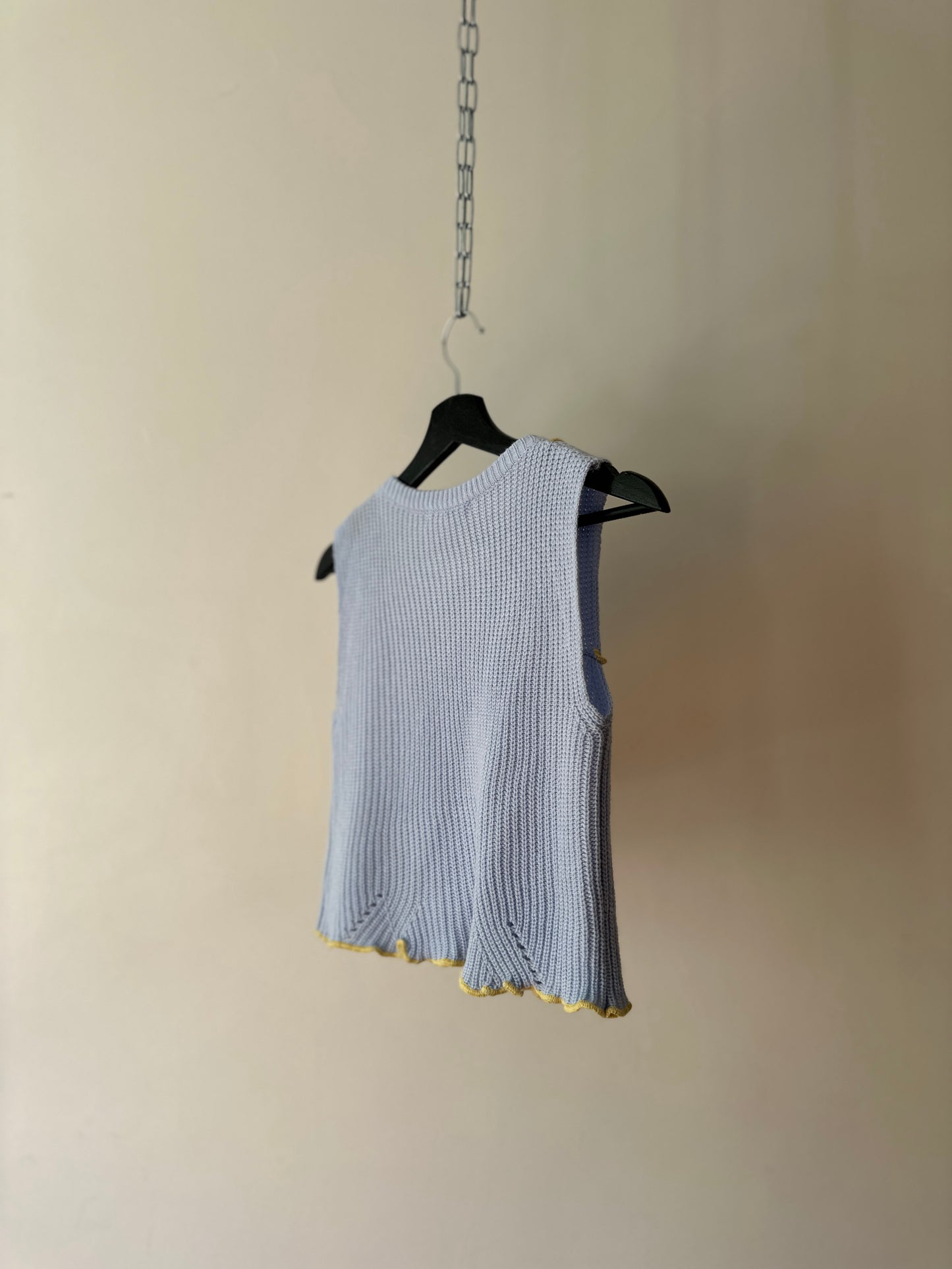 baby blue crochet vest