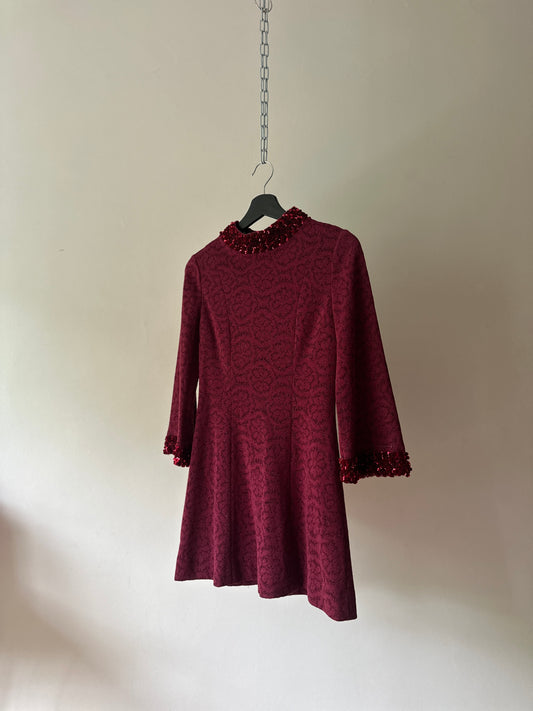 maroon sequin dress