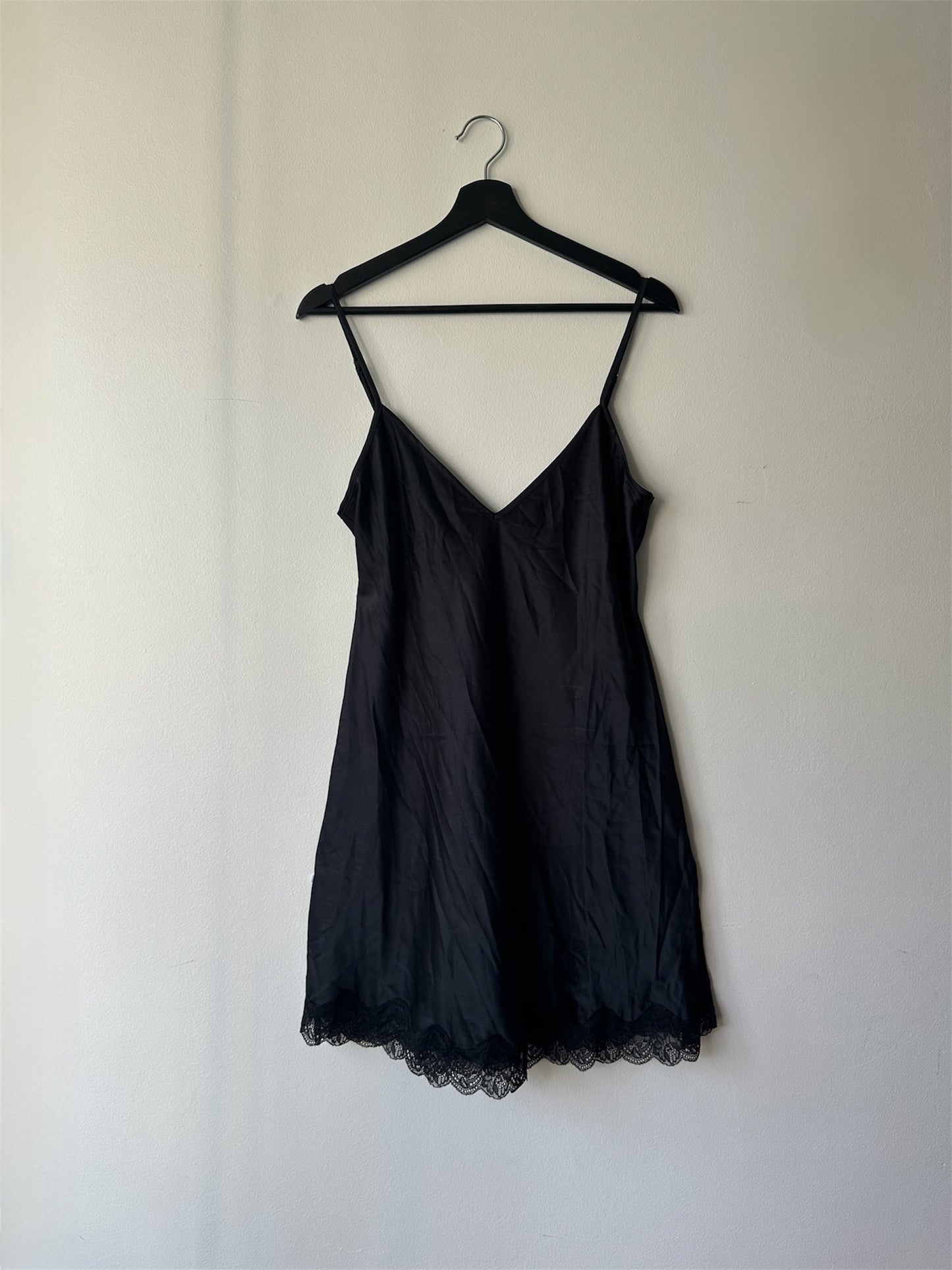 black satin slip