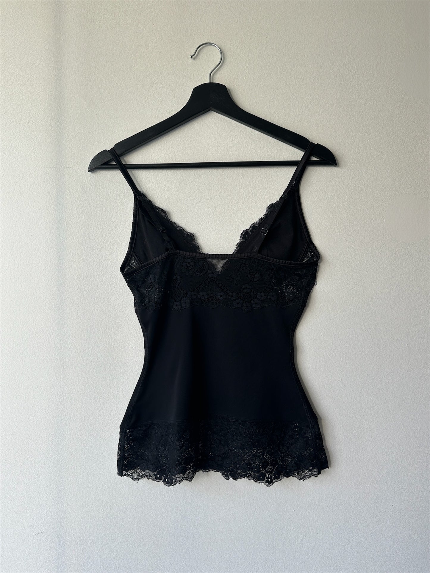 fitted black lace lingerie top