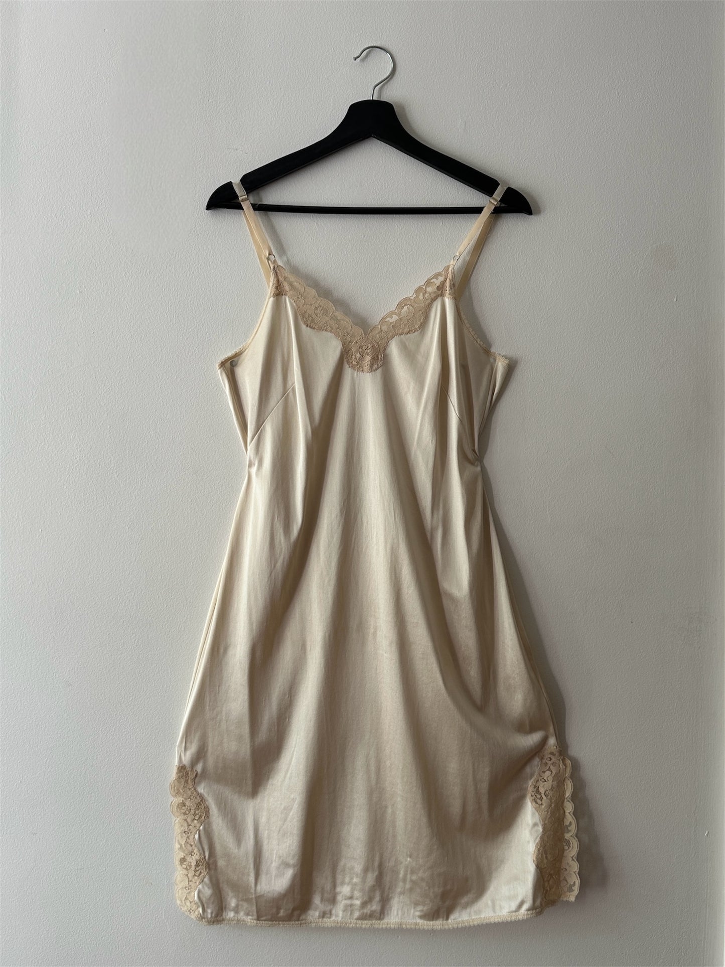 cream lace slip